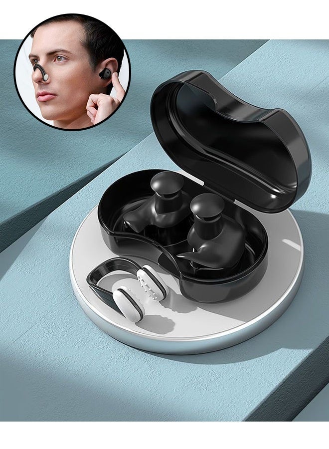 كينسو طقم من 3 قطع من سدادات أذن من السيليكون للسباحة ومشبك أنف للكبار من الجنسين ومقاومة للماء ومضادة للاختناق وسدادات أذن احترافية لمعدات السباحة مع صندوق تخزين - Image 1