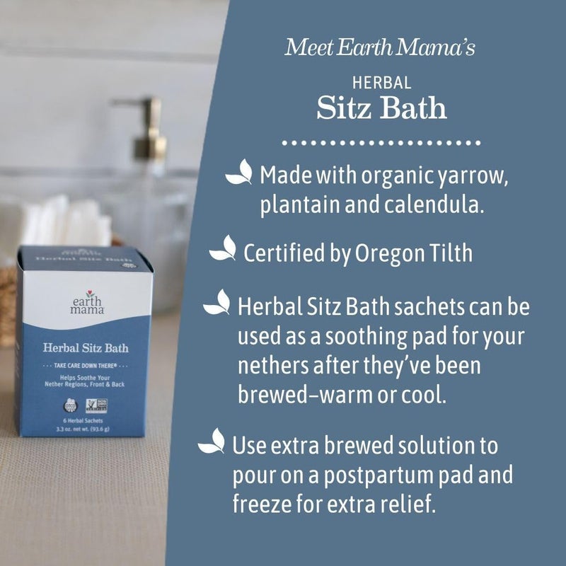 Earth Mama Organic Herbal Sitz Bath for Pregnancy and Postpartum - 6 Herbal Sachets - Image 5