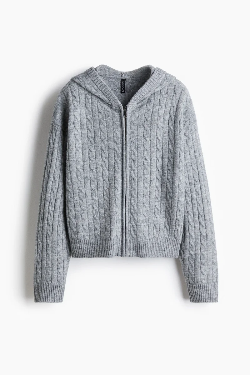 اتش اند ام كارديغان محبوك بسحاب كامل