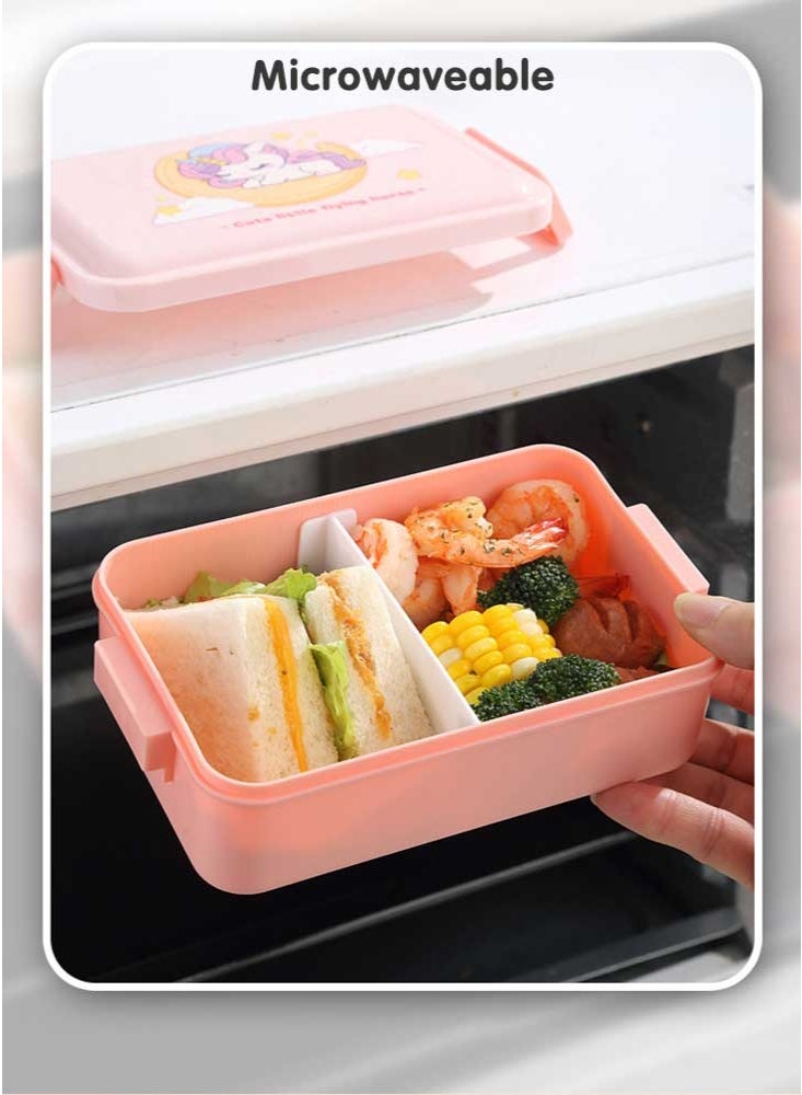 Super ZYouth Lunch Boxes with Water Cup Set for Kids, Bento Box for Children's School with Removable Divider, Leak-Proof Lunch Food Container - Image 3