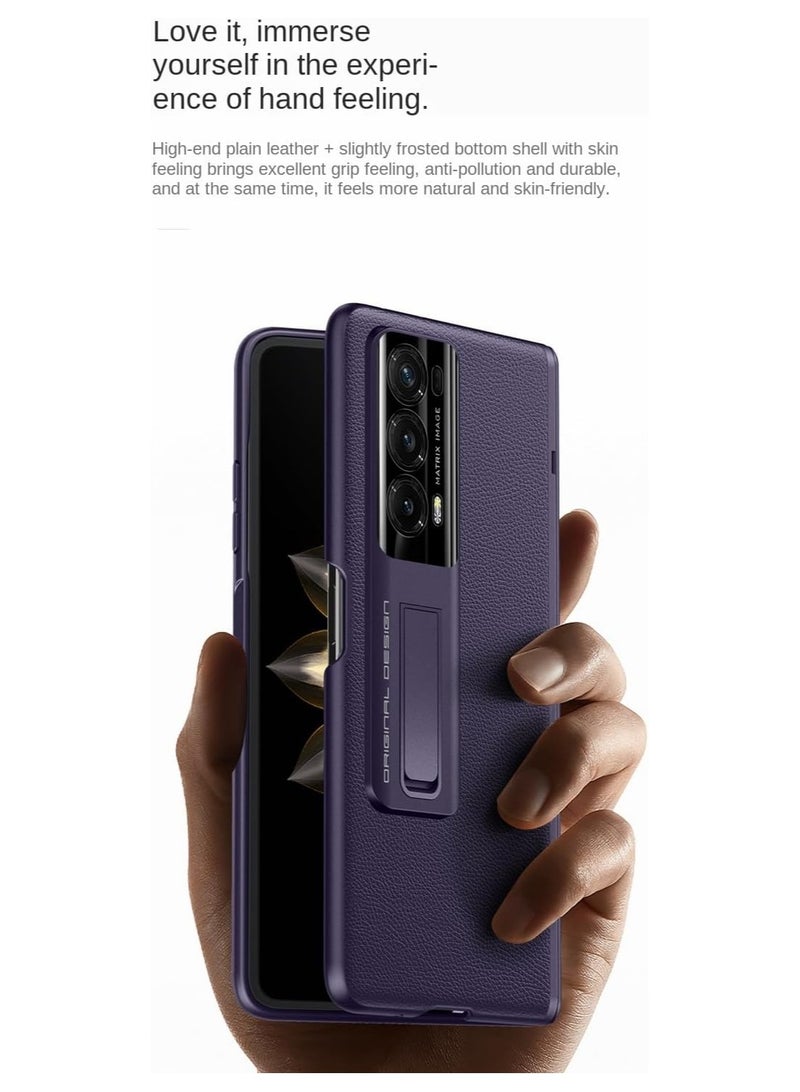 general Compatible with Honor Magic V2 Case, [Full Cover Hinge Protection] Shockproof Leather Protective Phone Case with Screen Protector & Kickstand for Honor Magic V2 - Image 3