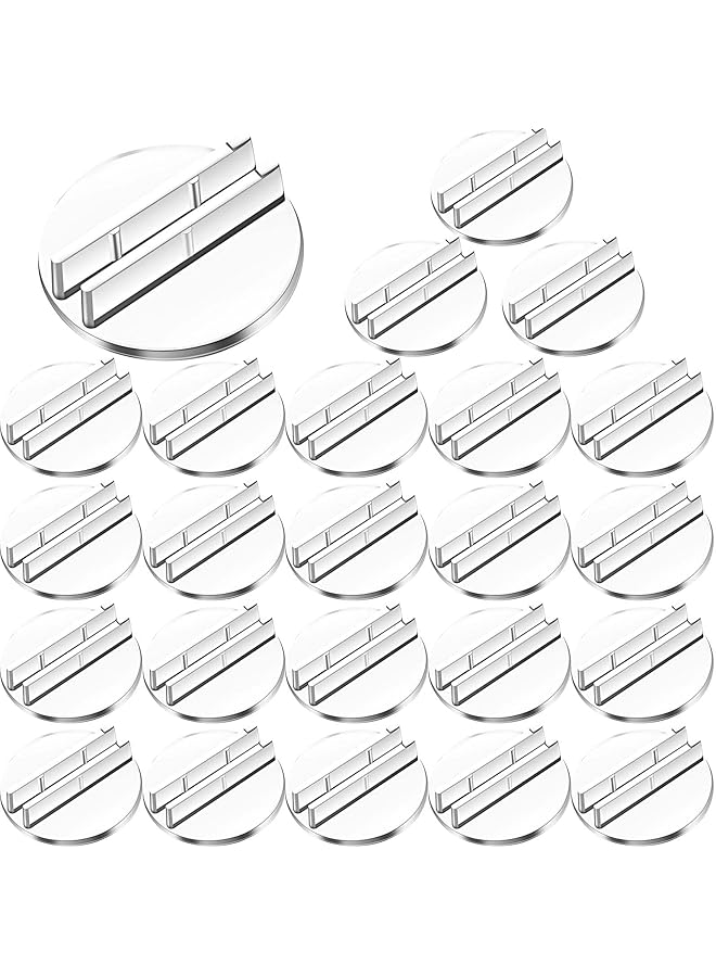 erorex 100 Pcs Card Stand Translucent Paper Miniature Bases Paper Board Plastic Game Stands Business Card Holder Plastic Clip For Price Tags Menus Labels Party 1 Inch - Image 1