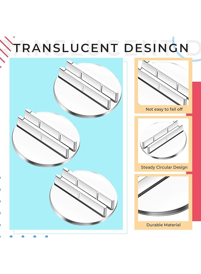 erorex 100 Pcs Card Stand Translucent Paper Miniature Bases Paper Board Plastic Game Stands Business Card Holder Plastic Clip For Price Tags Menus Labels Party 1 Inch - Image 4