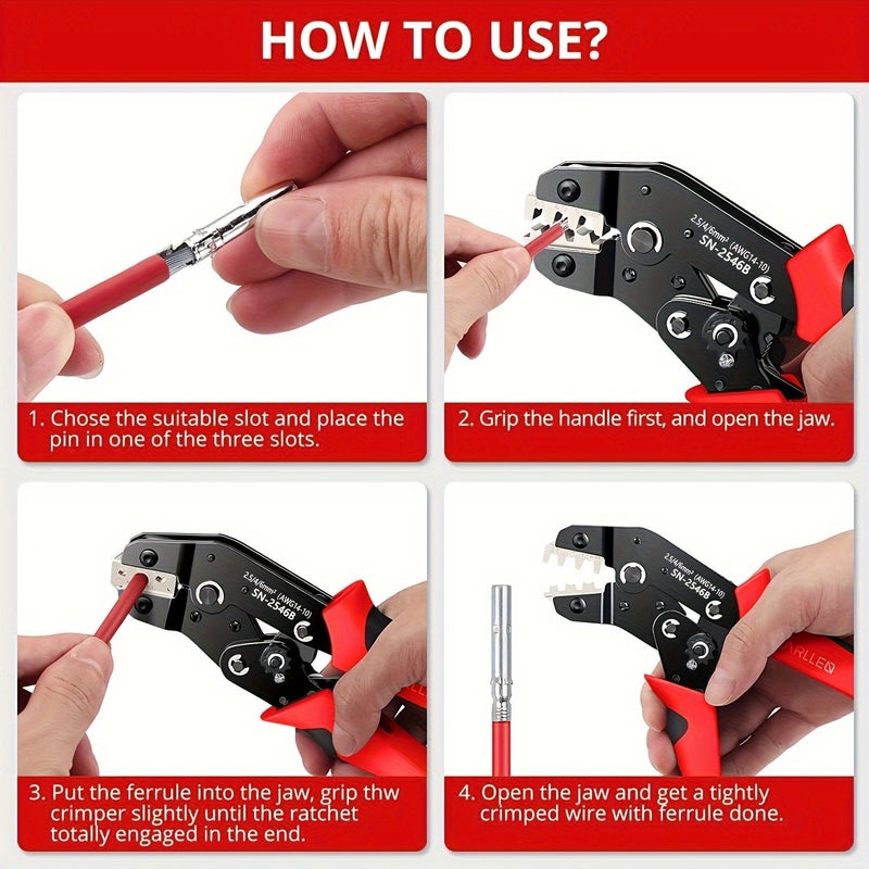 SN-2546B Photovoltaic Crimping Pliers Set For 2.5 4 6 0mm Solar Connector - Image 3