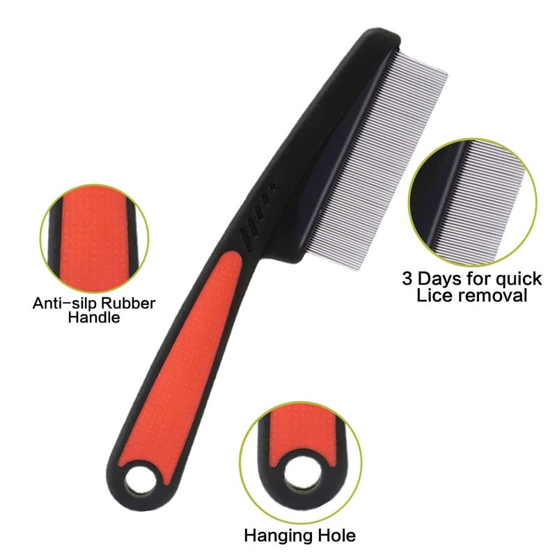 May Create ® Hair Combs Set Dandruff Removal Comb & Stainless Steel Fine Tooth Comb for Scalp Massage & Removing Lice Self-cleaning Dandruff Scalp Cleaning,Pack of 2Pcs - Image 5