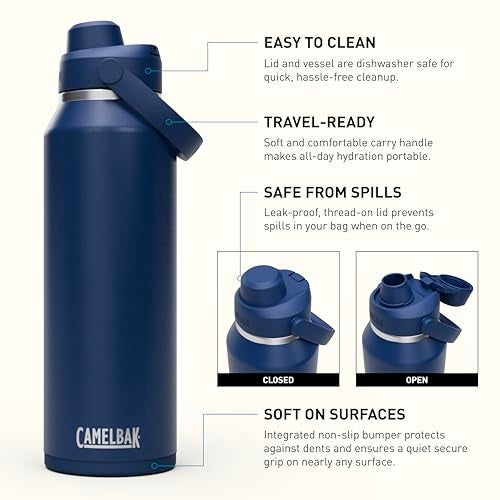 CamelBak Thrive Chug Insulated Stainless Steel Water Bottle Navy, 40oz - Image 2