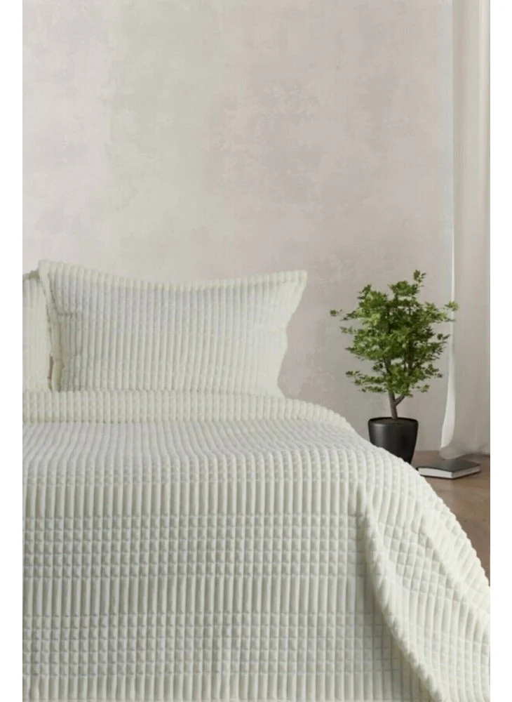 MERINOS Modern Line 3 Piece Blanket Set - Ecru (Boxed Dowry)