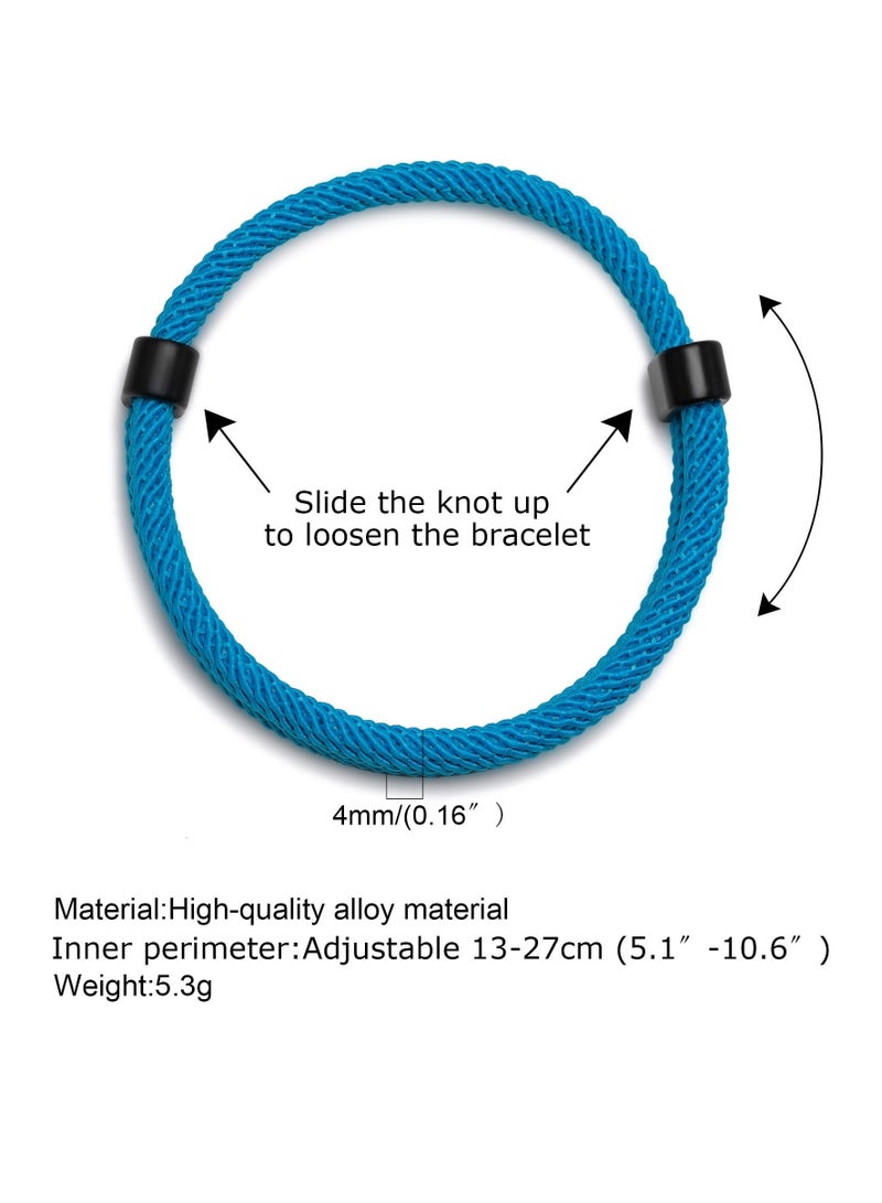 Nautical Braided Rope Bracelets Set, 6 Pcs Adjustable Braided Cord Bracelet, Men Women Braided Bracelets, Handmade Navy Marine String Bracelet - Image 5