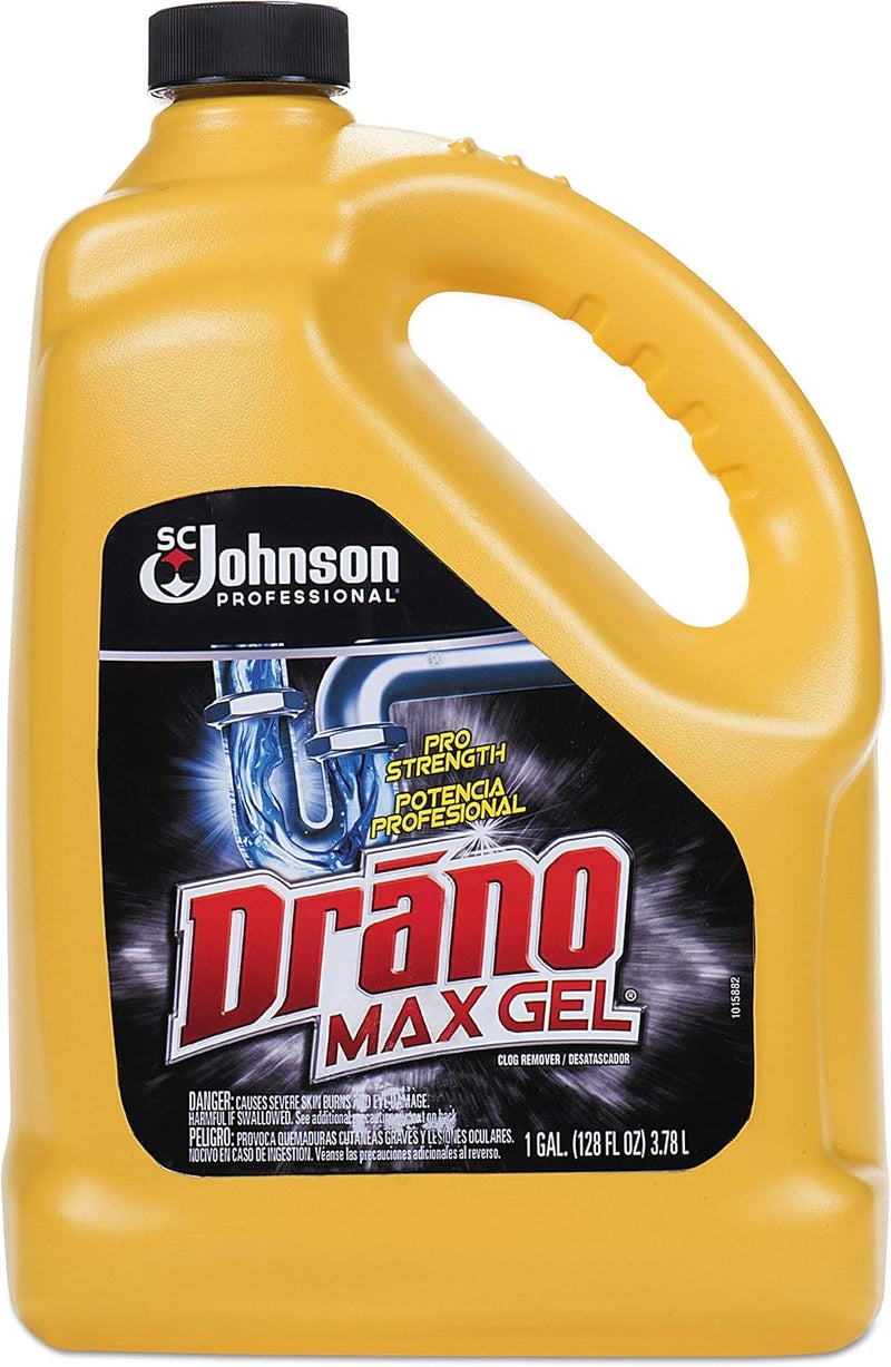 Drano Max Gel Clog Remover, 128 oz - Professional Strength Drain Cleaner - Image 1