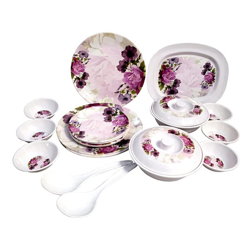 Drumstone Microwave Safe 32 Pcs Dinner Set Printed Print May Very (Dinner Set Pack of 32 Pcs) - Image 2