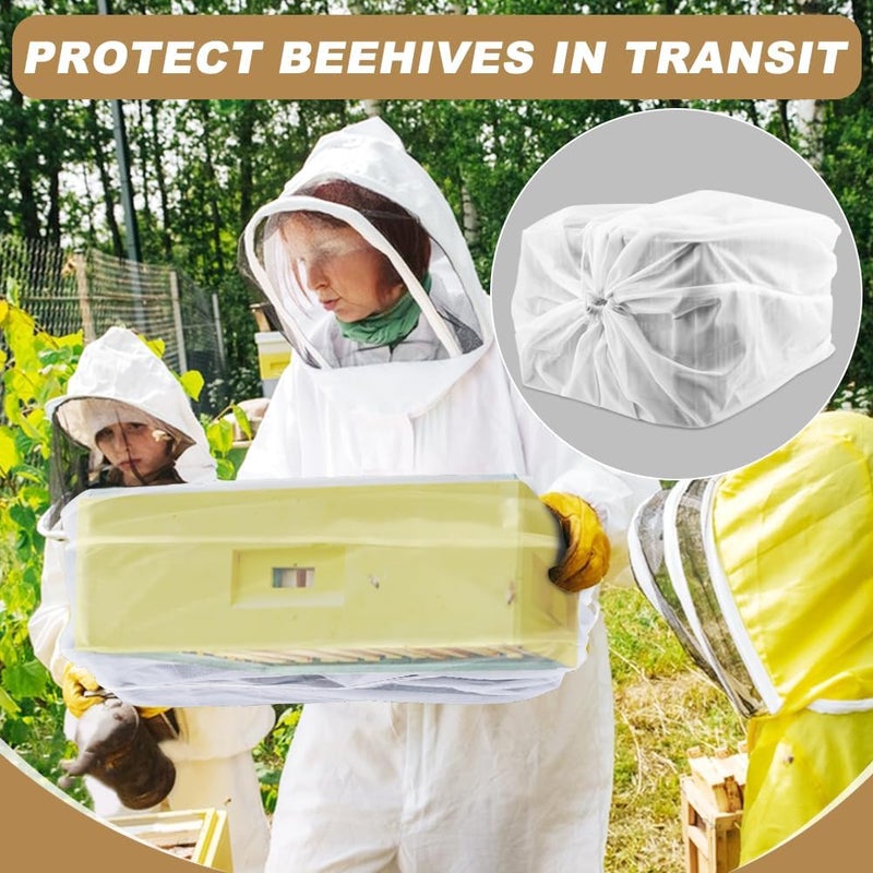 Restynic 2-Pack Beehive Transport Mesh Bag, Durable Polyester with Secure Drawstring, Fits 10-Frame Hives & Nuc Boxes, Professional Beekeepers for Safe Hive Transportation & Nuc Moving, 27.56 X 36.61 Inches - Image 4