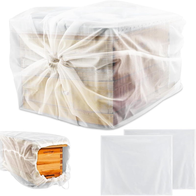 Restynic 2-Pack Beehive Transport Mesh Bag, Durable Polyester with Secure Drawstring, Fits 10-Frame Hives & Nuc Boxes, Professional Beekeepers for Safe Hive Transportation & Nuc Moving, 27.56 X 36.61 Inches - Image 1