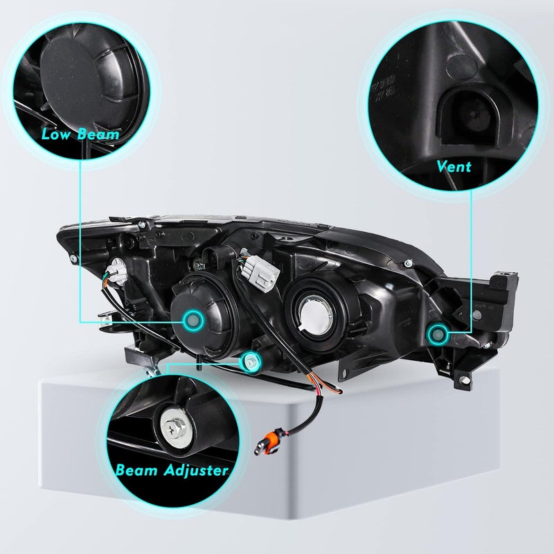 TUSDAR Projector Headlight Assembly for 2008-2011 Subaru Impreza Outback Sport WRX - OEM Style Headlamp Set - Image 3