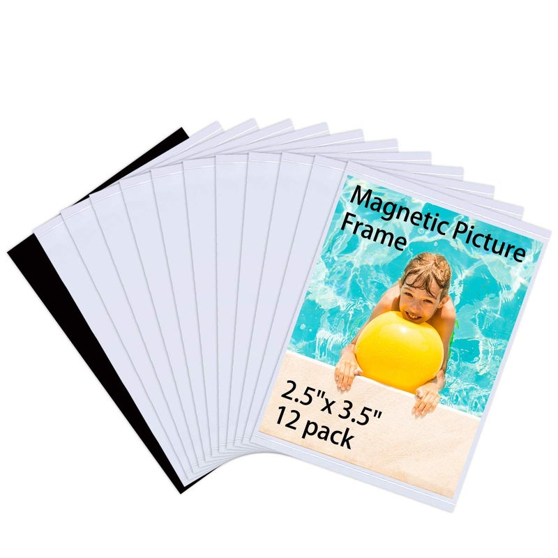 HIIMIEI HIIMIEI 12 Pack Wallet 25x35 Magnetic Picture Refrigerator Frames for Polaroid instax Photos2x3 Small Fridge Magnet Photo Frames Pocket 