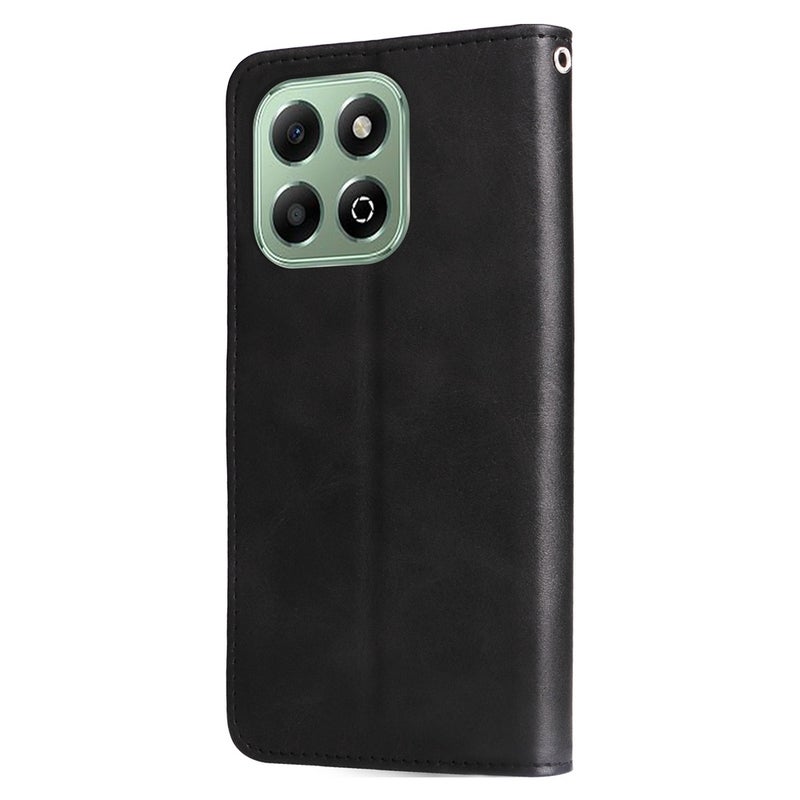 BURAQ Case Cover For Honor X6b 4G / X6c 4G / X5b / X5b Plus Fashion Calf Texture Zipper Leather Phone Case(Black) - Image 3