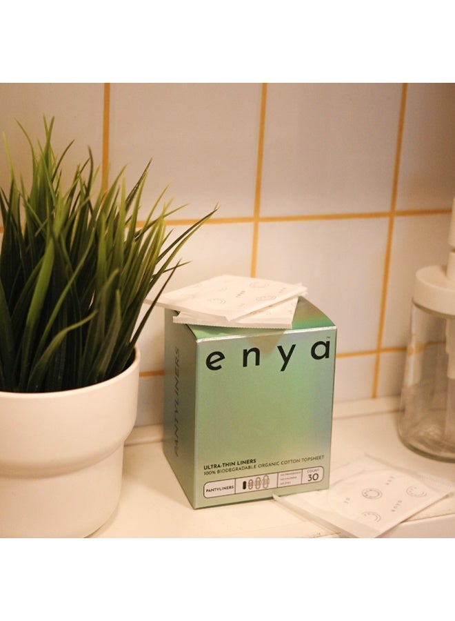 enya ULTRA - THIN LINERS 100% BIODEGRADABLE ORGANIC COTTON TOPSHEET 30 PCS - Image 3