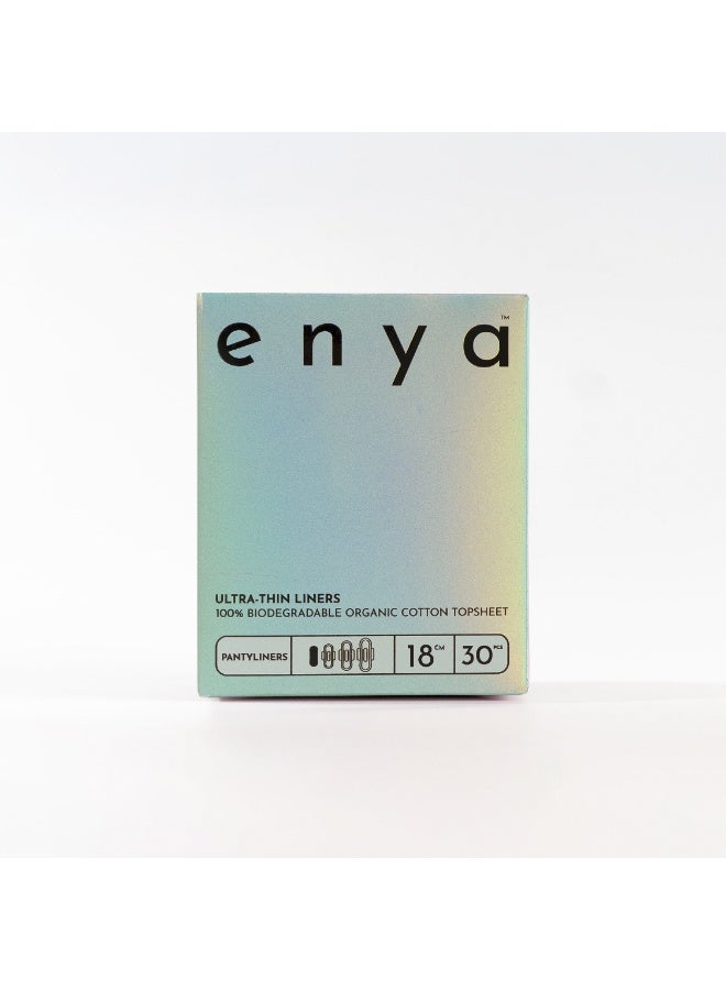 enya ULTRA - THIN LINERS 100% BIODEGRADABLE ORGANIC COTTON TOPSHEET 30 PCS - Image 1