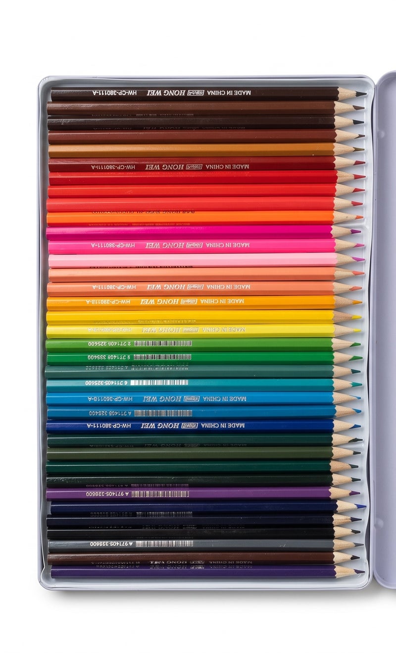 HW Hong HW 36-Piece Color Pencils Set in Durable Metal Box – Bird Design - Image 3
