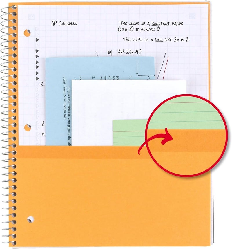 Five Star Spiral Notebook + Study App, 1 Subject, Graph Ruled Paper, Fights Ink Bleed, Water Resistant Cover, 8-1/2" x 11", 100 Sheets, Color Will Vary, 1 Count (06190) - Image 5