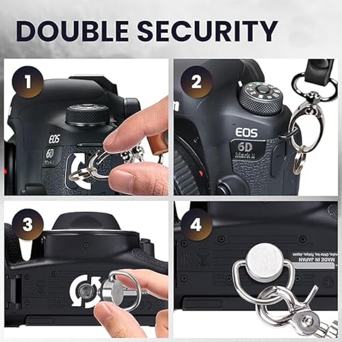 coku Dual Camera Leather Strap Adjustable DSLR/SLR Camera Belt Dual Shoulder Camera Harness Accessories for Two Cameras Multi Camera Gear for Photographers |Quick Release, Universal Fit (Black) - Image 4