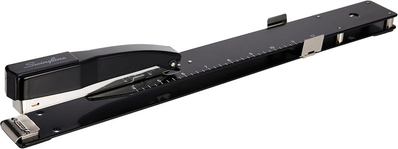 Swingline Heavy Duty Long Reach Stapler with Ruler and Adjustable Guide - Black - Image 4
