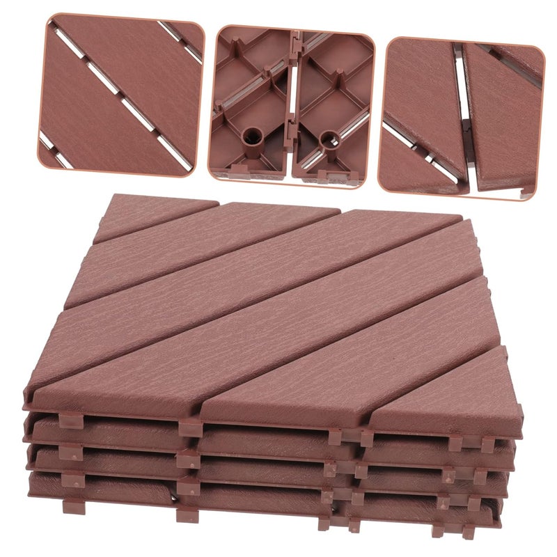 4pcs Outdoor Interlocking Deck Tiles Durable Imitation Wood Floor for Balcony Patio and Garden Easy Assembly Weather Resistant Design - Image 4