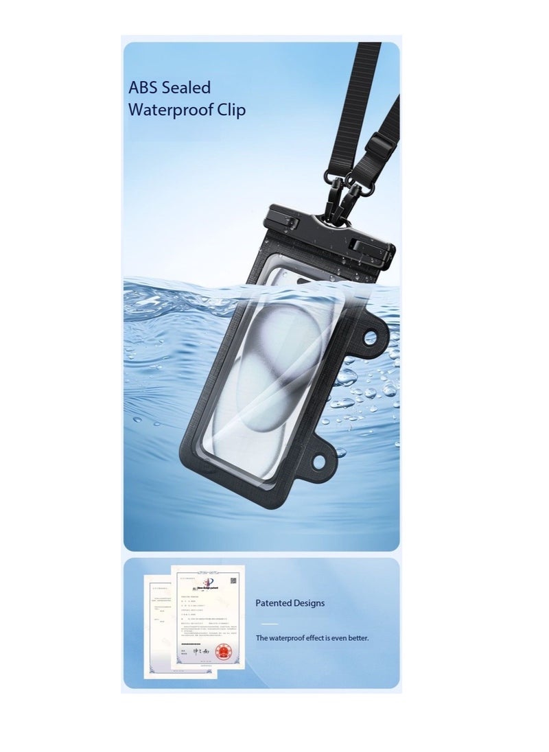CityRiya-Long 2Pcs Waterproof Phone Pouch Set with 2 Strong Suction Cups - Touch-Sensitive Underwater Dry Bag, IPX8 Certified Universal Phone Case with Adsorption Design for Phones up to 7.2'' - Ideal for Swimming, Diving, Beach & Water Sports - Leak-Proof, Shockproof & Easy Installation（YS22-Pink）  - Image 5