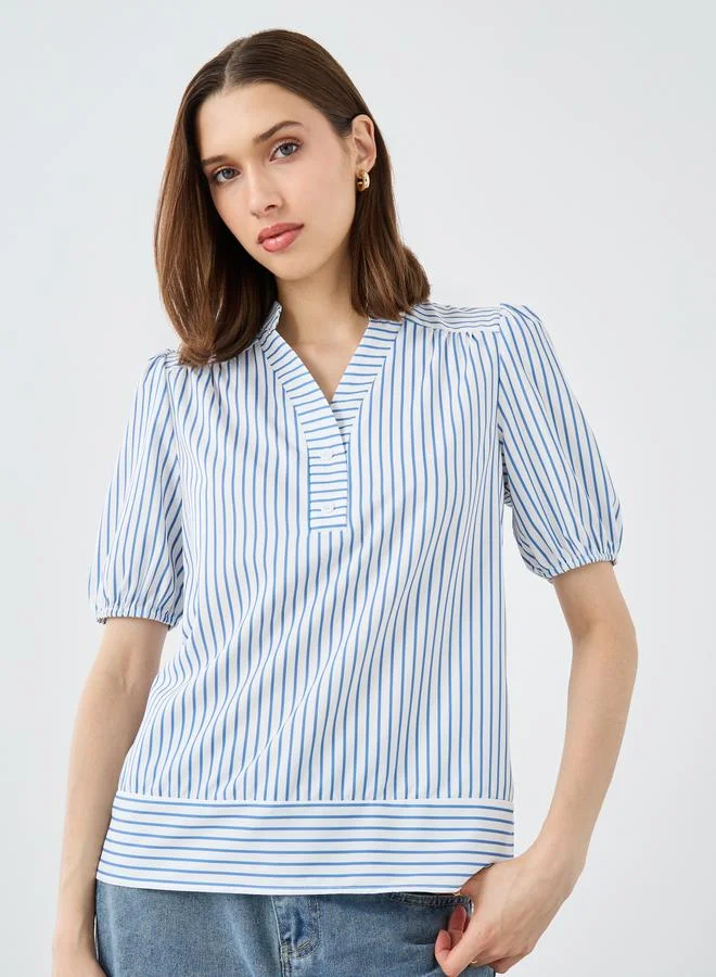 Take Two Take Two Women Blue Striped Blouse