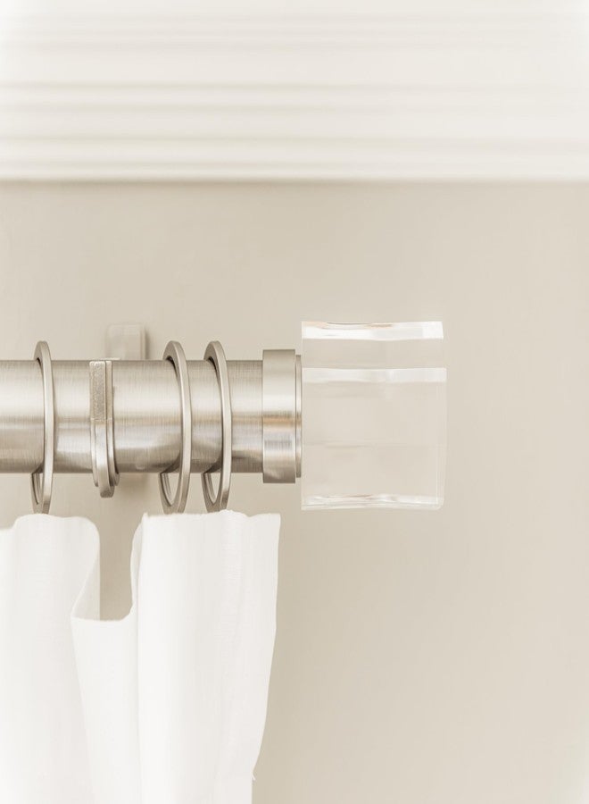 BLASTHOME® Luxury Faceted Pillar Finials - Fits Only Signature Collection Curtain Rods (Rod Not Included) - Premium Quality, Heavy Metal - Set of Two - Crystal Clear/Brushed Nickel Finish - Image 5