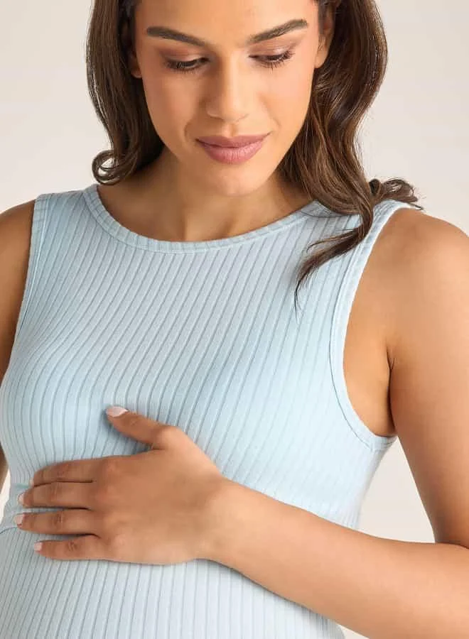 Splash FAV Ribbed Maternity Camisole with Round Neck