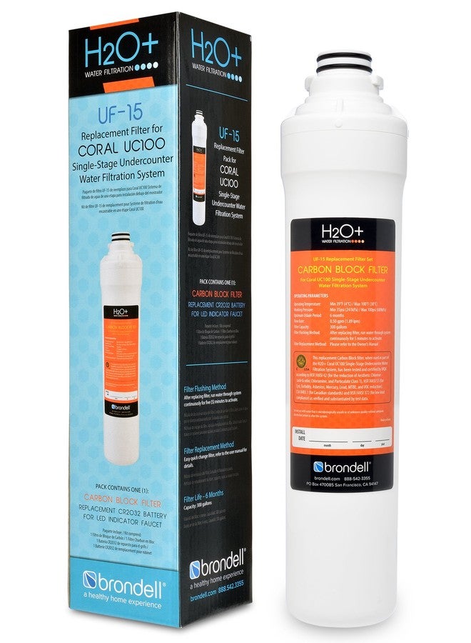 Brondell UF-15 Single-Stage Carbon Block Water Filter Replacement for Coral Under Sink Filtration System, Lasts 6 Months - Image 2
