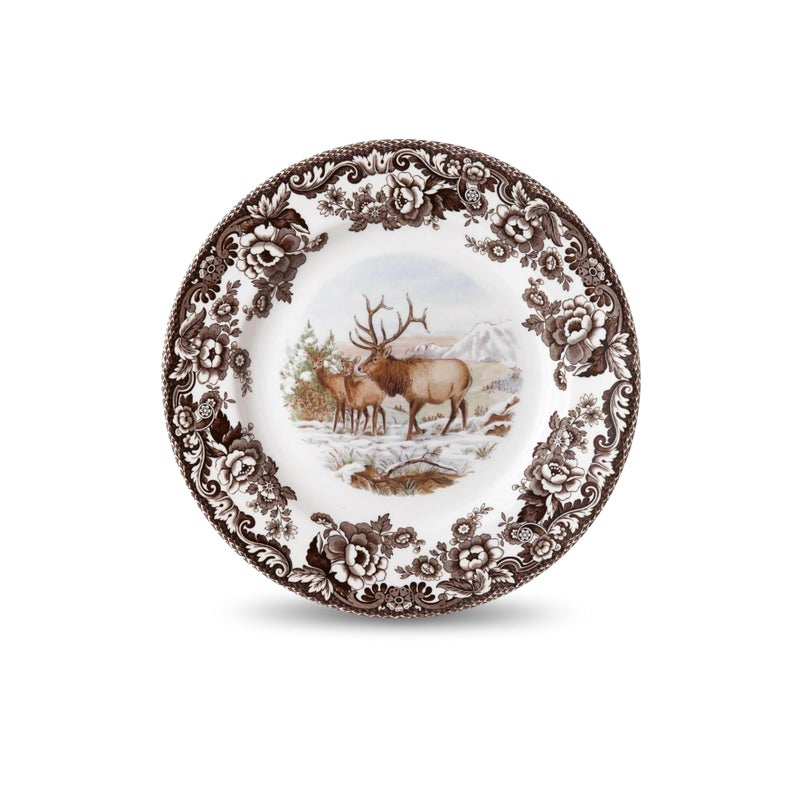 Spode Woodland Dinner Plate, Elk | 10.5 Inch | Hunting Cabin, Lodge, and Cottage Décor | Made in England from Fine Earthenware | Microwave and Dishwasher Safe - Image 1