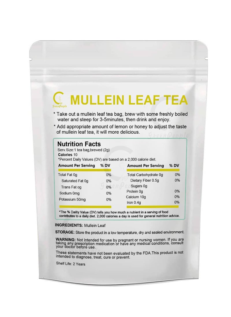 GREENPEOPLE Mullein Leaf Tea for Lungs Cleanse and Immune Support, 100% Natural, Caffeine Free, 40 Tea Bags  - Image 2
