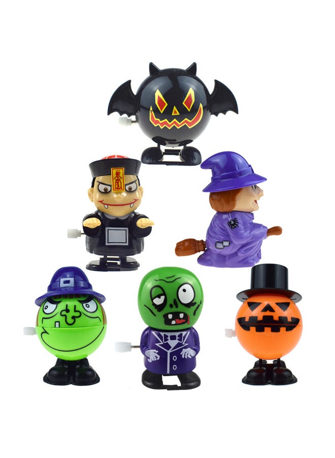 Loquat Wind-Up Toy Gift Set Jumping Walking Pirate Head Witch Skeleton Children's Day Gifts Plastic Funny Prank Toys For Kids-Color:6H  Coil Suit - Image 1