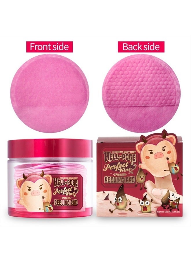 Elizavecca Exfoliate,Cleansing, Milky Piggy Hell-Pore Perfect Wine Sparkling Peeling Pad - Image 4