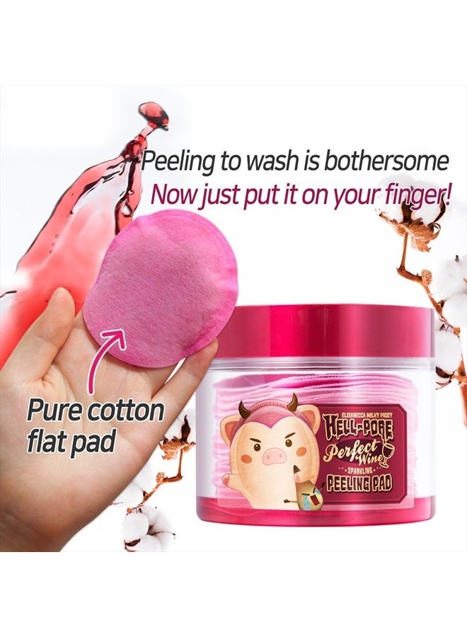 Elizavecca Exfoliate,Cleansing, Milky Piggy Hell-Pore Perfect Wine Sparkling Peeling Pad - Image 5