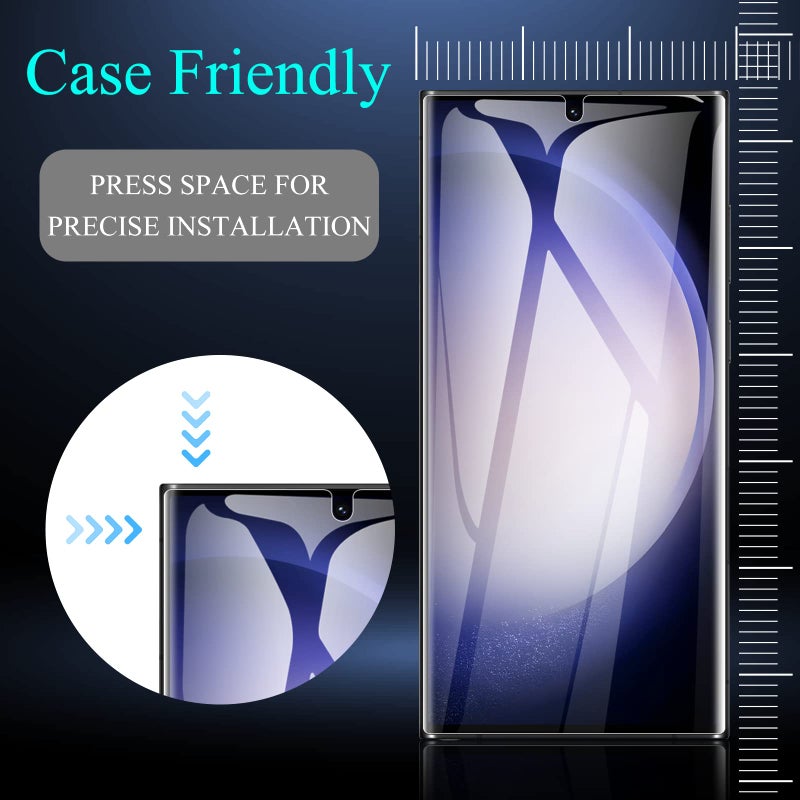 LYWHL 2 Pack for Samsung Galaxy S23 Ultra Privacy Screen Protector [Not Glass], Anti-Spy Full Adhesive Flexible Film for Galaxy S23 Ultra 6.8â€, Compatible Fingerprint - Black - Image 4