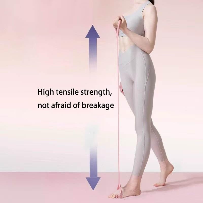 ZHENAN 8-Shaped Fitness Resistance Bands - High Elastic Resistance Yoga Rope, Home Training Chest,Arm,Shoudler Back Expansion and Stretching Band, Yoga Pilates Fitness Band(1 Pack,Pink) - Image 2