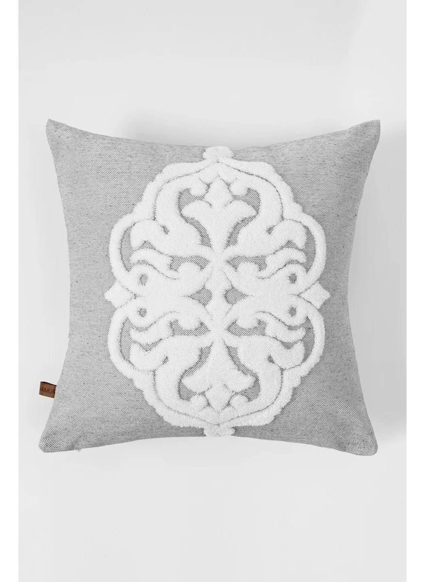 Hamur Dough Bohemian Special Design Punch Punch Pattern Decorative Throw Pillow Case Classic Gray