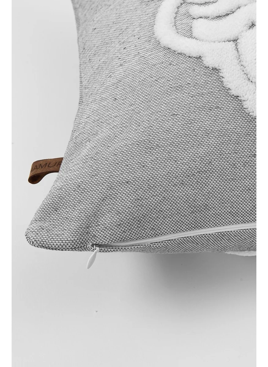 Hamur Dough Bohemian Special Design Punch Punch Pattern Decorative Throw Pillow Case Classic Gray