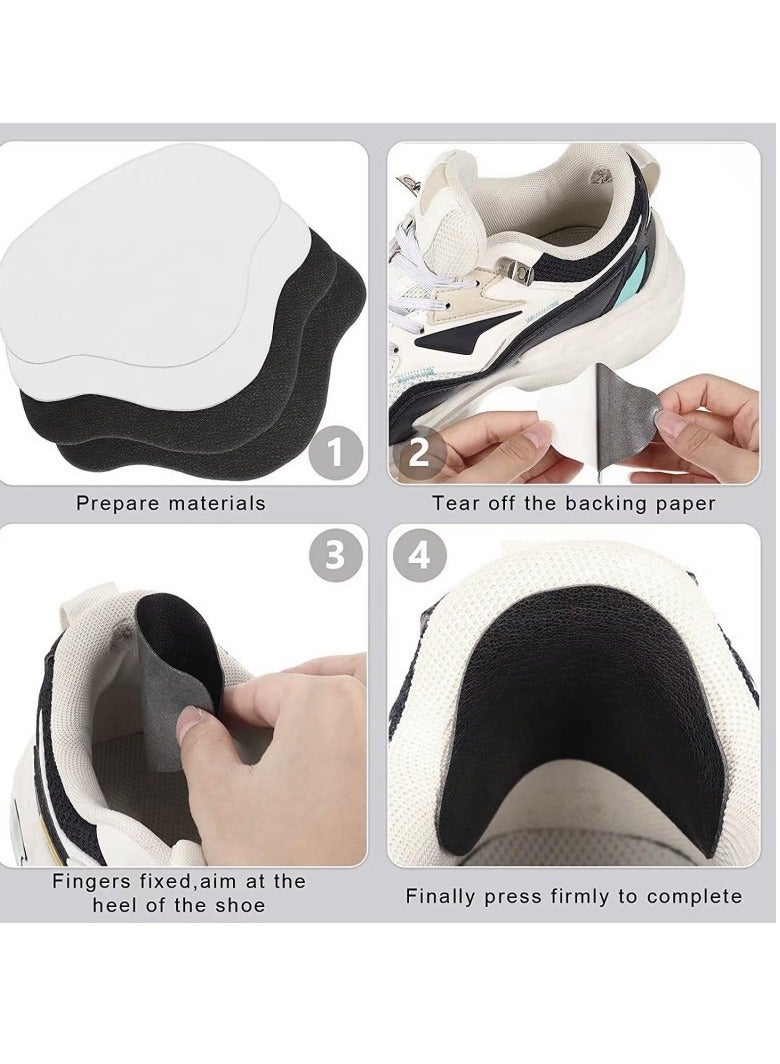 Shoe stickers for eyelet heel repair subsidy kit, self-adhesive inner leather heel pad, sneaker rubber sole repair glue, suitable for most types of shoes - black 3 pairs  - Image 2