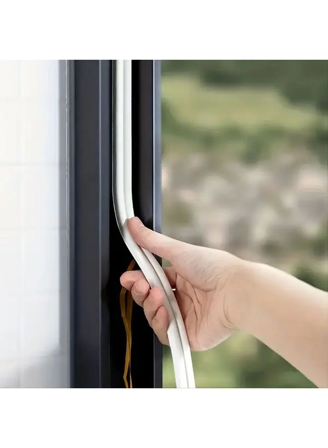 White D-Shape Self-Adhesive Weatherproof Door And Window Seal Strip 9mm 6mm 6m For Collision Prevention Home Insulation - Image 2