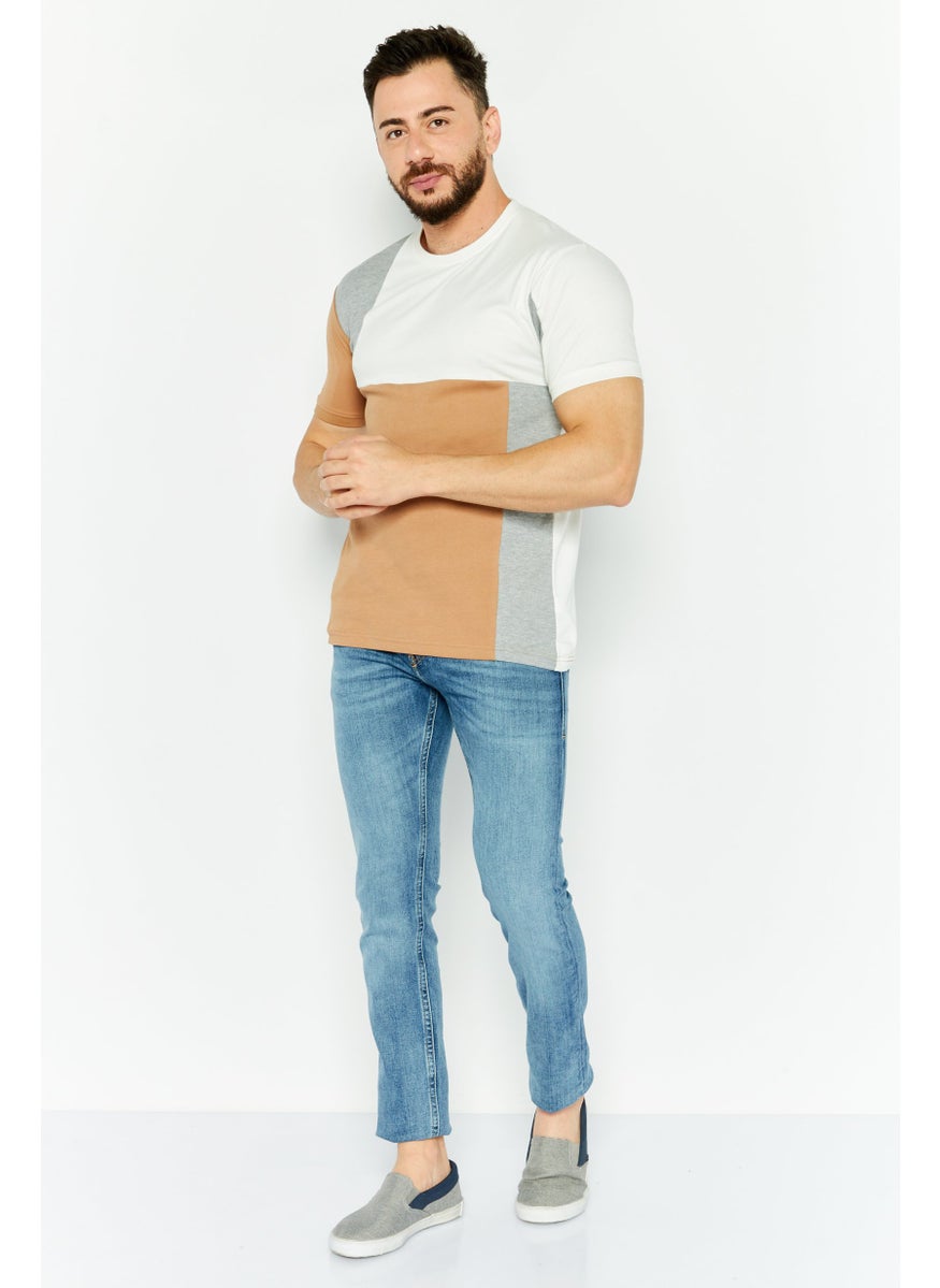 Cactus Man by Ricky Singh - Men Crew Neck Short Sleeves Plain T-Shirt, White - Image 1
