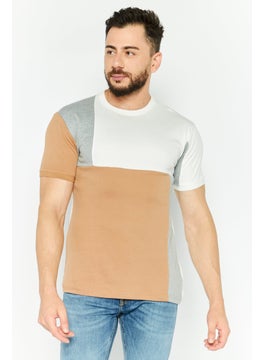 Men Crew Neck Short Sleeves Plain T-Shirt, White