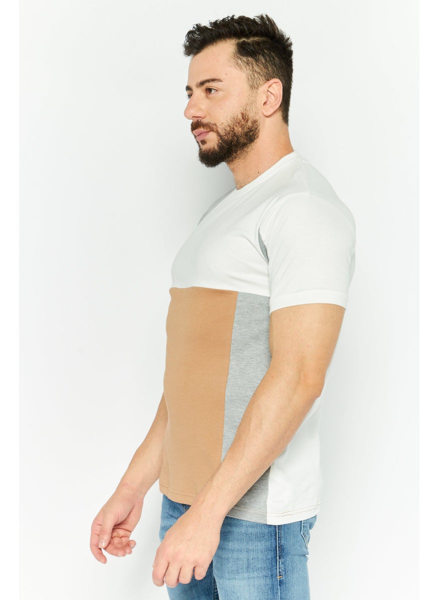 Cactus Man by Ricky Singh - Men Crew Neck Short Sleeves Plain T-Shirt, White - Image 1