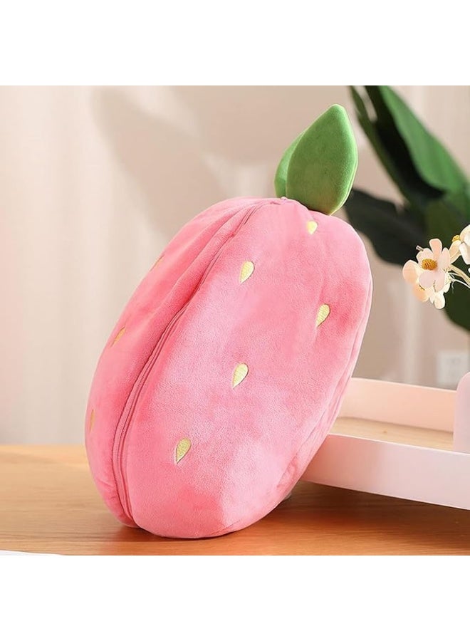 لعبة أرنب محشوة مخبأة 20-25 سم، لعبة أرنب محشوة قطيفة، لعبة أرنب ناعمة في كيس فراولة، هدية لعبة قطيفة إبداعية، للأولاد والبنات والأطفال والكبار في أعياد الميلاد (برتقالي) - Image 4