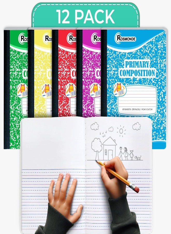 Rosmonde Composition Notebooks Primary Ruled, 12 Pack, 100 Sheets - Image 1