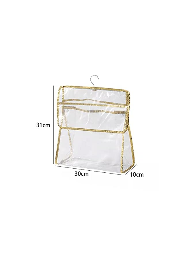 Raxoom Hanging Clothes Organizer Bathroom Waterproof Towel Modern Storage Bag Dustproof Moisture proof Wall Mounted Bag For Mobile Phone, Foldable Gold - Image 5