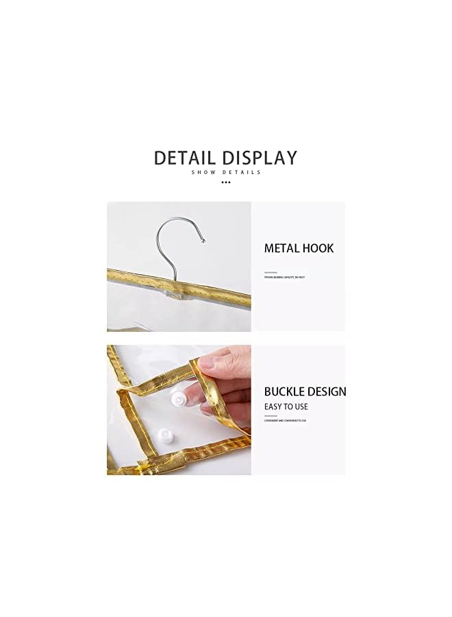 Raxoom Hanging Clothes Organizer Bathroom Waterproof Towel Modern Storage Bag Dustproof Moisture proof Wall Mounted Bag For Mobile Phone, Foldable Gold - Image 4