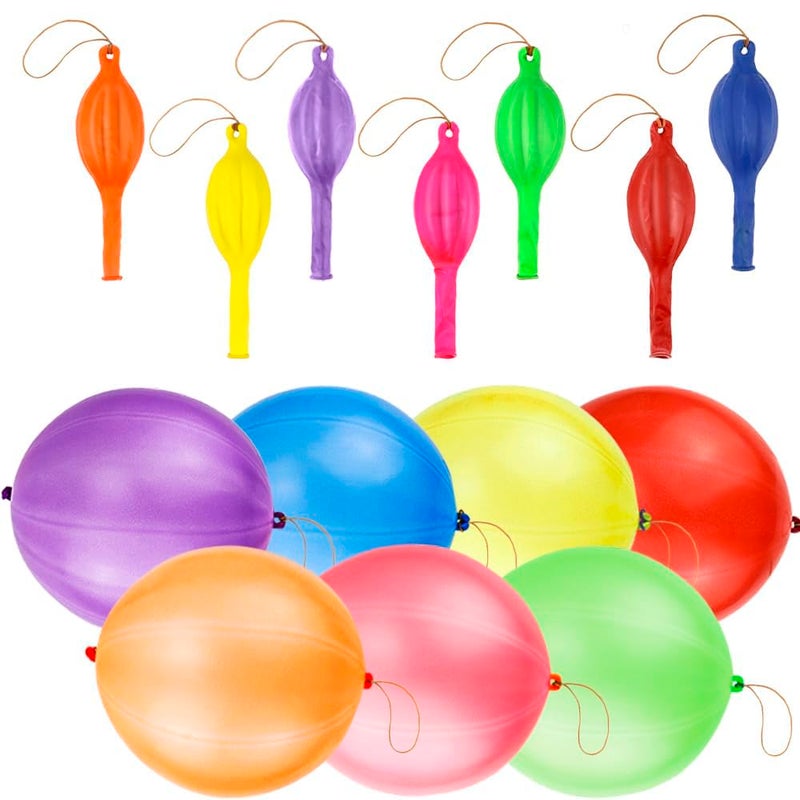 HBSTUDIO 50 Punch Balloons Punching Balloon Heavy Duty Party Favors For Kids Bounce Balloons with Rubber Band Handle for Birthday Party - Image 2